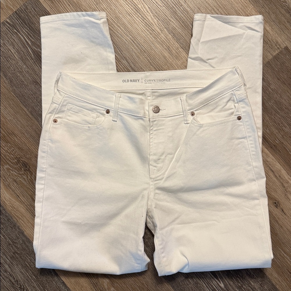 Old Navy curvy mid-rise jeans 10 white